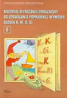 Okładka: Materiał wyrazowo obrazkowy do utrwalania poprawnej wymowy głosek k ki g gi
