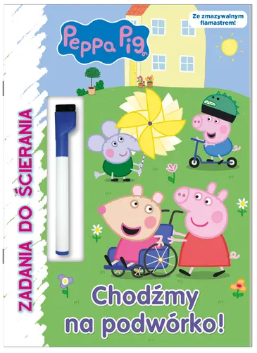 Okładka: Peppa Pig. Zadania do ścierania. Chodźmy na podwórko!