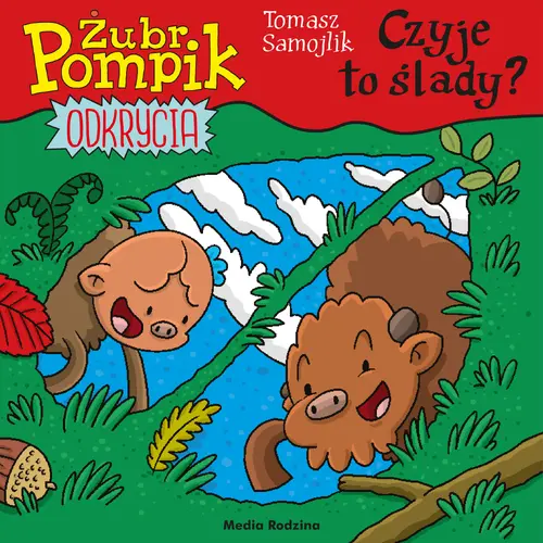 Okładka: Żubr Pompik. Odkrycia. 15. Czyje to ślady?