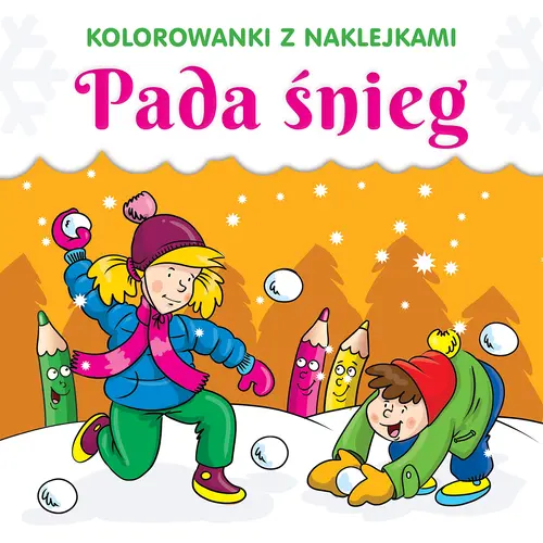 Okładka: Kolorowanki z naklejkami. Pada śnieg