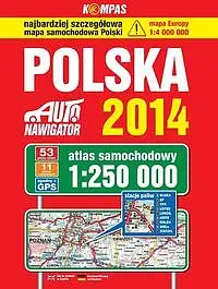 Okładka: Polska 2014 Atlas samochodowy 1:250 000