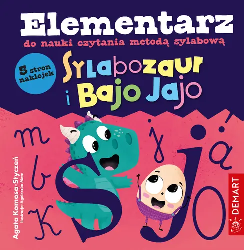 Okładka: Sylabozaur i Bajo Jajo. Elementarz do nauki czytania metodą sylabową