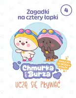 Okładka: Zagadki na cztery łapki. Tom 4. Chmurka i Burza uczą się pływać