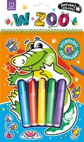 Okładka: Dotykaj i koloruj! W zoo. Welurkowe kolorowanki
