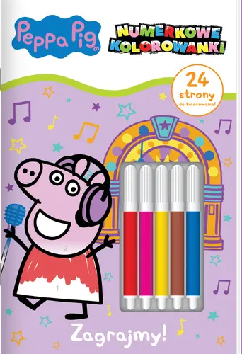 Okładka: Peppa Pig. Numerkowe kolorowanki cz. 4 Zagrajmy!