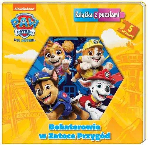 Okładka: Psi Patrol. Książka z puzzlami. Bohaterowie w Zatoce Przygód