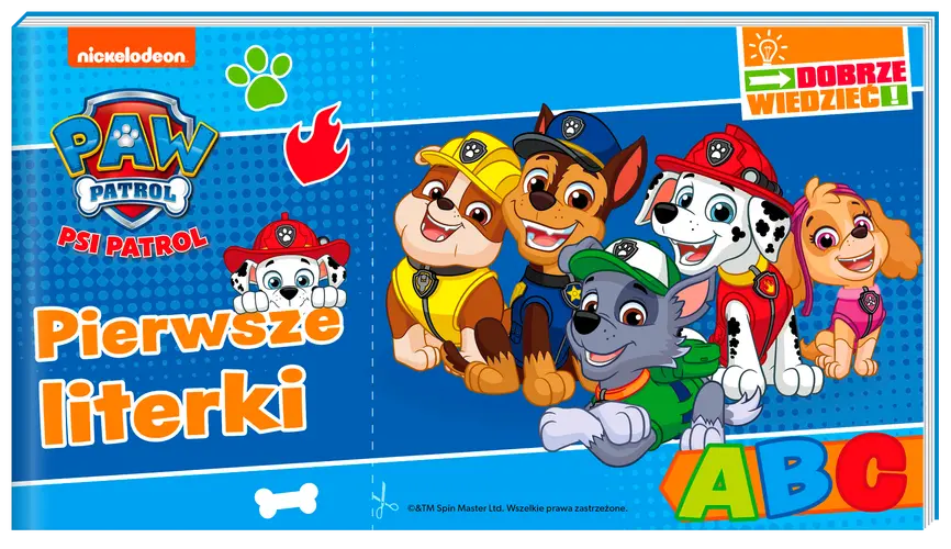 Okładka: Psi Patrol. Dobrze wiedzieć. Pierwsze literki