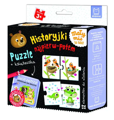 Okładka: Historyjki najpierw-potem. Puzzle + książeczka