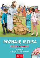 Okładka: Teczka pomocy do nauczania religii dla kl. 3 SP pt. "Poznaję Jezusa"