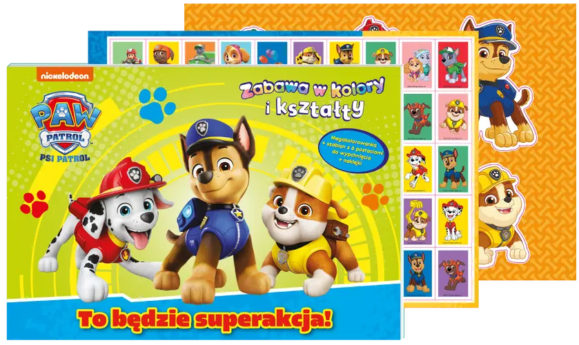 Okładka: Psi Patrol. Zabawa w kolory i kształty. Co za akcja!