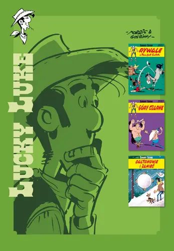 Okładka: Lucky Luke. Rywale z Painful Gulch, Góry Czarne, Daltonowie i zamieć