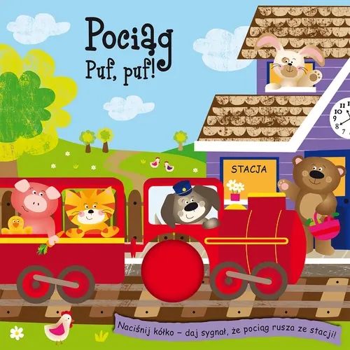 Okładka: Pociąg. Puf-puf! Piszczące kółka