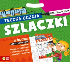 Okładka: Teczka ucznia z pisakiem. Szlaczki