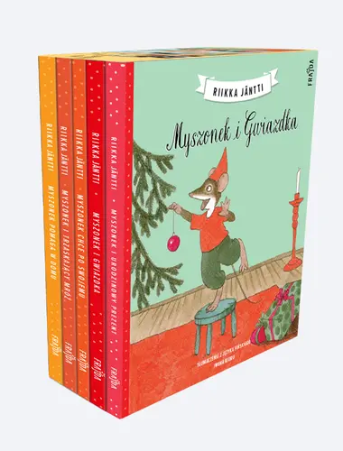 Okładka: Pakiet: Myszonek chce po swojemu / Myszonek pomaga w domu / Myszonek i Gwiazdka / Myszonek i trzaskający mróz / Myszonek i urodzinowy prezent / Myszonek pod namiotem