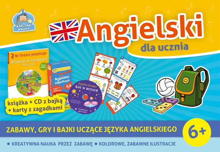 Okładka: Kapitan Nauka Pakiet Angielski dla ucznia 6+