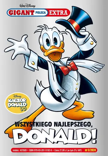 Okładka: Gigant Poleca Extra. Wszystkiego najlepszego Donald. Tom 3/2024