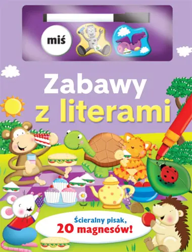 Okładka: Zabawy z literami. Magnesy i flamaster