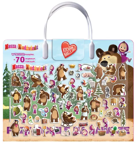 Okładka: Masza i niedźwiedź. Kocham naklejać.