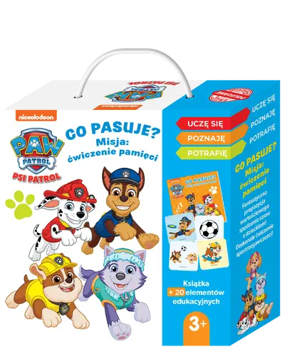 Okładka: Psi Patrol. Co pasuje? Misja: ćwiczenie pamięci