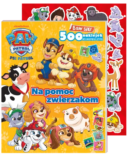 Okładka: Psi Patrol. Baw się! 500 naklejek. Na pomoc zwierzakom