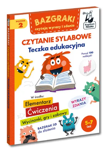 Okładka: Bazgraki czytają wyrazy i zdania. Czytanie sylabowe. Teczka edukacyjna. Kapitan Nauka