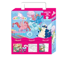 Okładka: Moje Jednorożce. Układaj i koloruj.