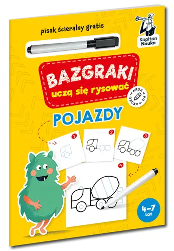 Okładka: Bazgraki uczą się rysować. Pojazdy. Kapitan Nauka