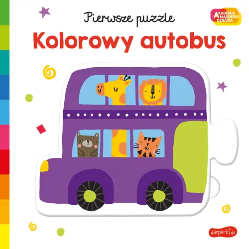 Okładka: Kolorowy autobus. Akademia mądrego dziecka. Pierwsze puzzle
