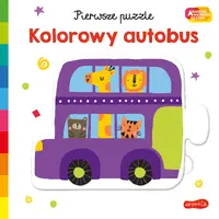 Okładka: Kolorowy autobus. Akademia mądrego dziecka. Pierwsze puzzle