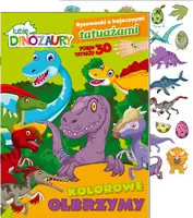 Okładka: Lubię Dinozaury. Rysowanki z bajecznymi tatuażami cz. 1 Kolorowe olbrzymy