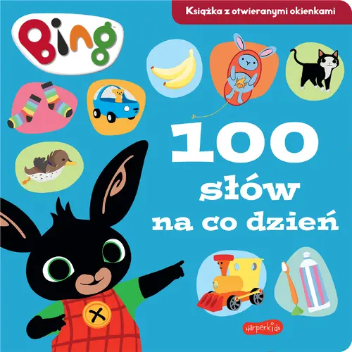 Okładka: 100 słów na co dzień. Bing. Książka z otwieranymi okienkami