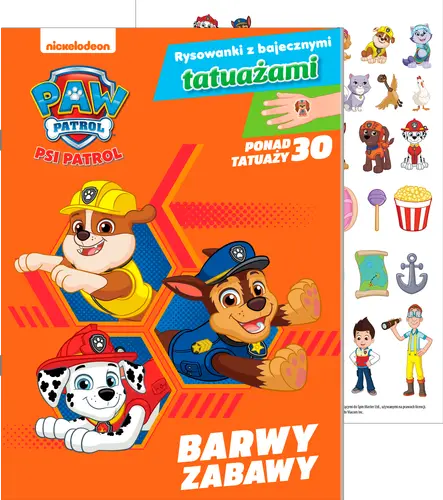 Okładka: Psi Patrol. Rysowanki z bajecznymi tatuażami cz. 2 Barwy zabawy