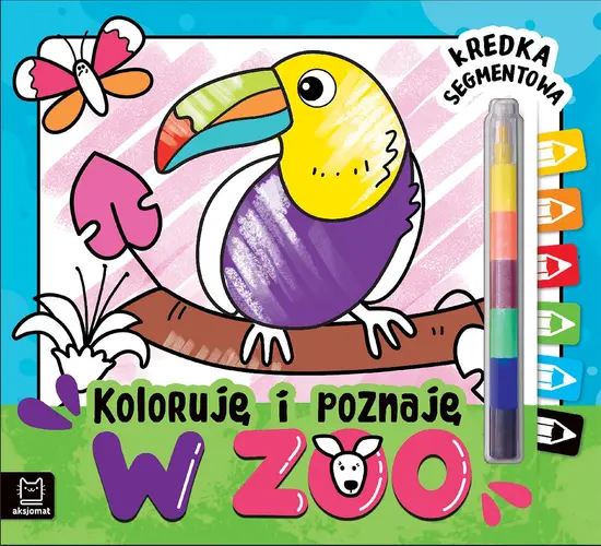 Okładka: Koloruję i poznaję. W zoo. Kredka segmentowa