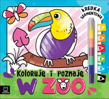 Okładka: Koloruję i poznaję. W zoo. Kredka segmentowa