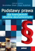 Okładka: Podstawy prawa dla licencjackich studiów ekonomicznych