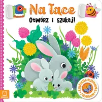 Okładka: Na łące. Otwórz i szukaj! Książeczka rozkładanka z okienkami
