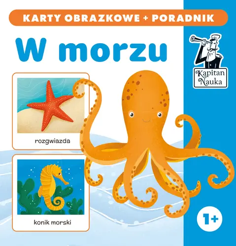 Okładka: W morzu. Karty obrazkowe + poradnik. Kapitan Nauka