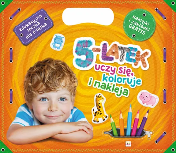 Okładka: 5-latek uczy się, koloruje i nakleja. Edukacyjna teczka dla 5-latka