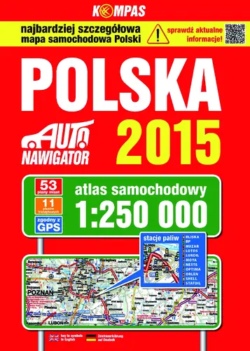 Okładka: Polska atlas samochodowy 1:250 000 edycja 2015