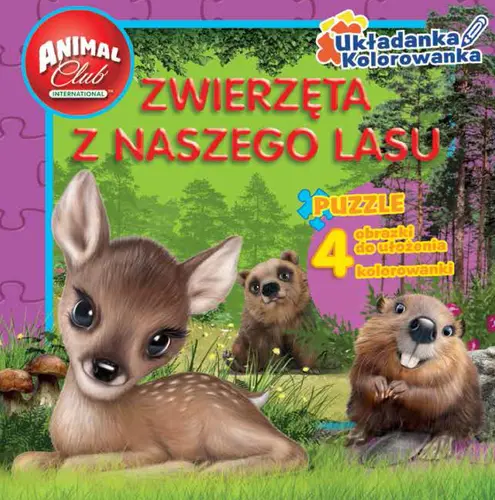 Okładka: Animal Club Układanka Kolorowanka Zwierzęta z naszego lasu