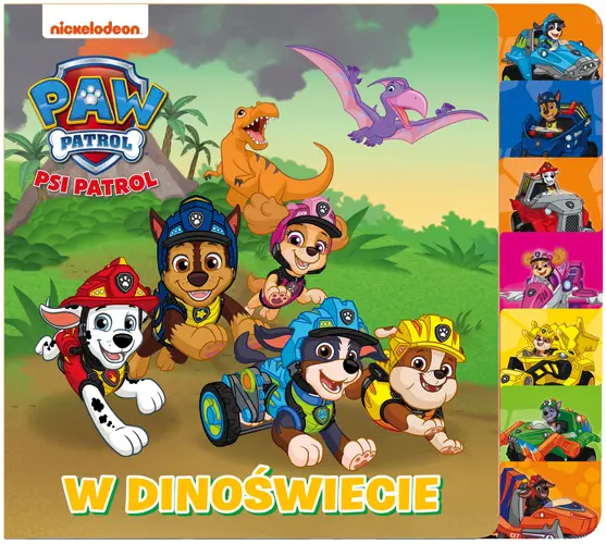 Okładka: Psi Patrol. Książka z registrami. W Dinoświecie.