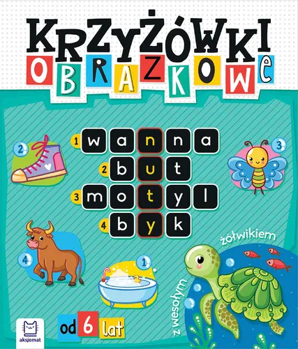 Okładka: Krzyżówki obrazkowe z wesołym żółwikiem. Od 6 lat