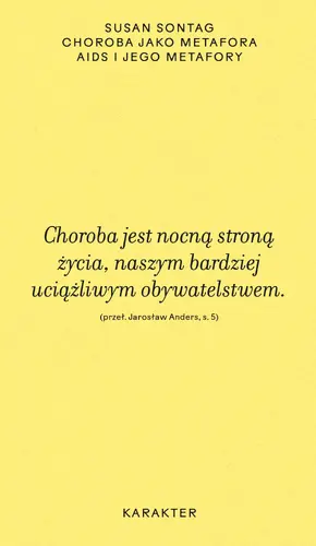 Okładka: Choroba jako metafora. AIDS i jego metafory