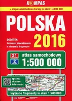 Okładka: Polska 2016. Atlas samochodowy 1:500 000