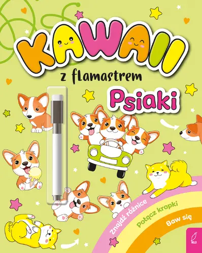 Okładka: Kawaii z flamastrem. Psiaki