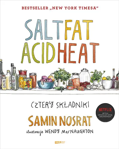 Okładka: SALT FAT ACID HEAT. Cztery składniki