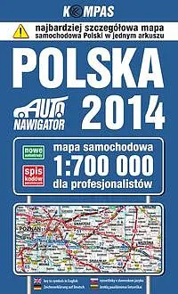 Okładka: Polska 2014 Mapa samochodowa dla profesjonalistów 1:700 000