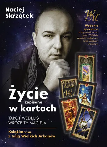 Okładka: Życie zapisane w kartach. Tarot według Wróżbity Macieja + talia kart