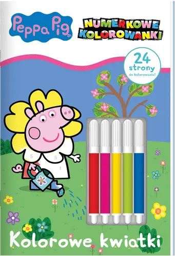 Okładka: Peppa Pig. Numerkowe kolorowanki. Kolorowe kwiatki