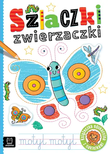 Okładka: Szlaczki zwierzaczki. Edukacyjna książeczka z naklejkami